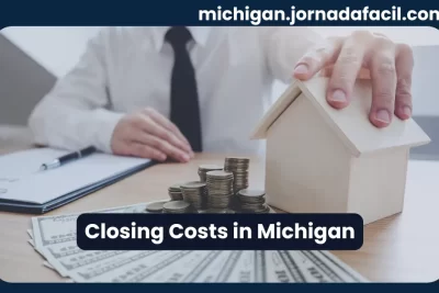 Closing costs in Michigan – homebuyer expenses with house model, money, and contract paperwork