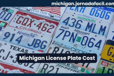 Michigan license plate cost – collection of U.S. vehicle plates representing registration fees